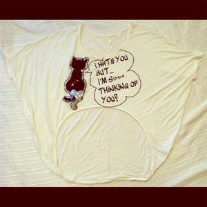 Black Sequin Cat Batwing T Shirt